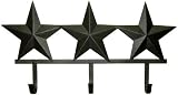 Black Dimensional Barn Star 3 Hook Rack