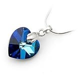 Halskette Anh�nger Herz Kristall 925er Sterling Silber - blauvon "Elemental"