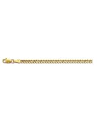 14k Solid Yellow Gold Gourmette Chain Necklace 3mm 30"
