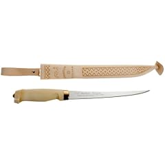 Marttiini Messer Finnisches Filiermesser, Klinge 19 cm, Holzgriff, Lederscheide 903019
