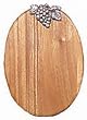 Wood Grapes Oval Serving Tray 11"L