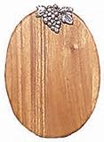 Wood Grapes Oval Serving Tray 11"L