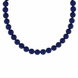 Sterling Silver 6mm Genuine Lapis Stone Bead Beaded Chain 15-19 Necklace