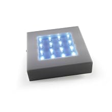 Fortune Products LB-5W Square Light Base with White LED's, 5" Length x 5" Width x 1-1/4" Height