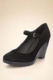 Footglove Fashion Suede Wide Fit Wedge Dolly Shoes