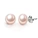 EVER FAITH 925 Sterling Silver AAA Pink Freshwater Cultured Pearl Button Stud Earrings