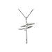 3 Diamond Cross Pendant 0.01 ct. in 14K White Gold with Chain - 16''