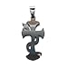 Stainless Steel Cross with Wrapped Snake Pendant with Colored Cable Choker