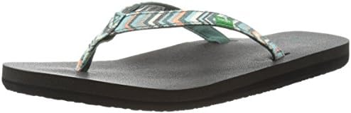 Sanuk Women's W Yoga Joy Funk Flip Flop, Mallard Chevron, 8 M US