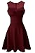 Sylvestidoso Women's A-Line Sleeveless Pleated Little Wine Red Cocktail Party Dress (M, Wine Red)