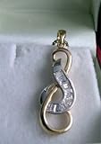 22 Karat Gold and Platinum (White Gold) Pendant with Unique Treble Clef Design