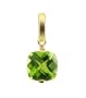 14 KT Yellow 8 MM Square 2.2 CTW Peridot Stone Pendant 14K