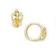 14K Yellow Gold CZ Butterfly Huggy Earrings