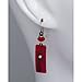 Adajio By Sienna Sky Red Silver-tone Column Overlay Earrings 7297