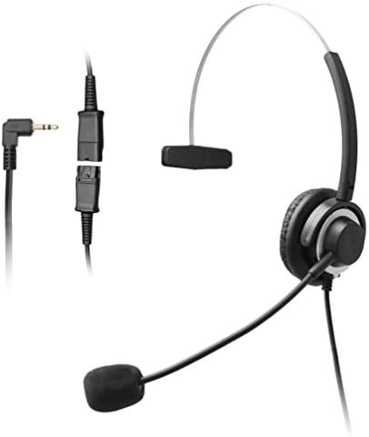 Wantech Mono Call Center Telephone Headset with 2.5mm Headphone Jack + Mic + Quick Disconnect for Polycom IP320 SoundPoint Pro Gigaset C610 IP C620H Zultys Technologies IP Phones(H310Q02J25)