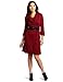 AGB Women's Sweater Dress with Oversized Neck design, Heather Red, Medium