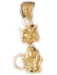 Dazzlers Solid 14k Gold 3D Cat Charm Pendant Available in three colors from jewelsberry (weights: 1.7 grams only)