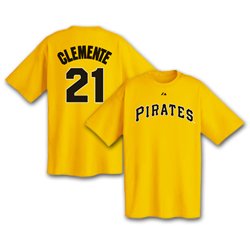 Pittsburgh Pirates Majestic Short Sleeve MLB T-Shirts - Cooperstown Name & Number