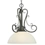 Thomas Lighting M2581-63 Ashley - One Light Pendant, Painted Bronze Finish with Etched Painted Glass