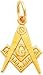 14K Gold Free Mason Symbol Charm