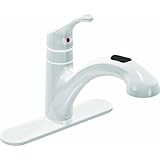 IMAGE OF MOEN 87316W Single-Handle Kitchen Faucet with Pull-Down Spout, Glacier