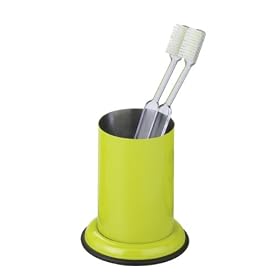 Wenko 18429100 Retoro Stainless Steel Toothbrush Cup, 7 x 19 cm, Shiny Anis Green