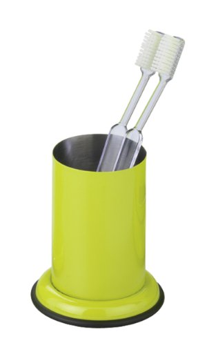 WENKO 18429100 Zahnputzbecher Retoro - Edelstahl, &Oslash; 7 x 19 cm, anisgr&uuml;n gl&auml;nzend
