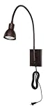 LED Bronze Gooseneck Plug-In Swing Arm Wall Lamp