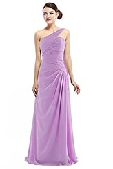 Cocktail Floor Length Belted One Shoulder Chiffon Club Dress/Homecoming Dress/Bridesmaid Dress/Prom Dress/Wedding Dress 