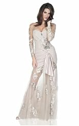 Applique Lace Crystals Crystal Vintage Beaded Chiffon/Taffeta/Tulle Long Sleeves Evening Dress/Pageant Dress 