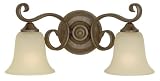 Review Murray Feiss VS10402-CB / Murray Feiss VS10402-CB Two-Light Vista Collection Vanity Strip, Corinthian Bronze with Cream Snow Glass Shades