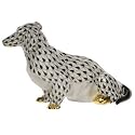 Dachshund Figurine in Black Fishnet - Herend Dog Collection