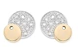 Childrens 1/10 Carat Diamond 14K Two Tone Gold Earrings