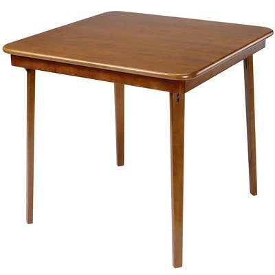 Straight Edge Wood Folding Card Table in Fruitwood