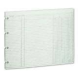 Wilson Jones G10-3 Green Columnar Sheets, Single Page Format, 3 Cols, 9-1/4X11-7/8, 100/Pk