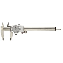 Brown & Sharpe 75 Series Dial Caliper, Stainless Steel, Inch, Standard Jaw, For Depth, Inside, Outside, Step Measurements