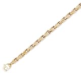 14K Gold Fancy Bullet Chain 8.5 W  Lobster-Claw Lock Yellow Gold Bracelet