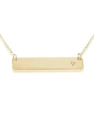 Gold Bar Necklace Bar Pendant - Charm Bar Pendant with Swarovski Stone