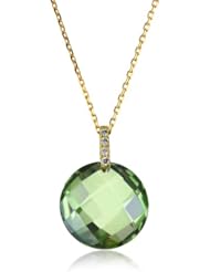 Suzanne Kalan "The Classics" Round Green Envy Topaz Diamond Necklace