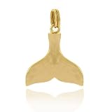 Vermeil (24k Gold over Sterling Silver) Whale Tail Fin Fish Ocean Sea Charm Pendant