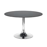 IMAGE OF Corona Round Dining Table Finish (Frame / Top): Chrome / Extra White Glass