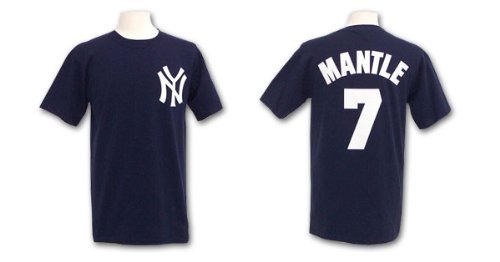 New York Yankees Mickey Mantle Cooperstown Player Name & Number T-Shirt- Large