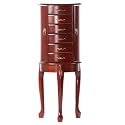 Round Cherry Classic Queen Anne Style Jewelry Armoire
