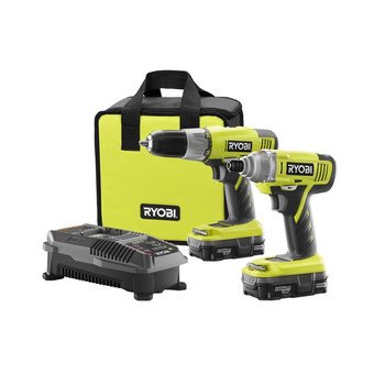 Factory-Reconditioned Ryobi ZRP882 ONE Plus 18V Cordless Lithium-Ion Drill/Impact Driver Combo Kit