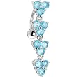 Top Drop Aqua Gem Blossom Titanium Belly Ring