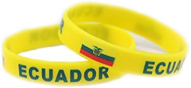 Fifa Worldcup Silicone Soccer Fans Wristbands with Ecuador Natioanal Flag a Pair