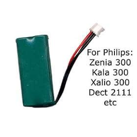Philips PCC418 2.4V 600mAh Nickel Hydride Rechargeable Battery Pack for Selected Philips Phones