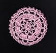 Pink Floral Crocheted Hair Bun Cover- MEDIUM