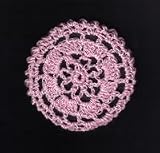 Pink Floral Crocheted Hair Bun Cover- MEDIUM