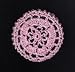 Pink Floral Crocheted Hair Bun Cover- LARGE